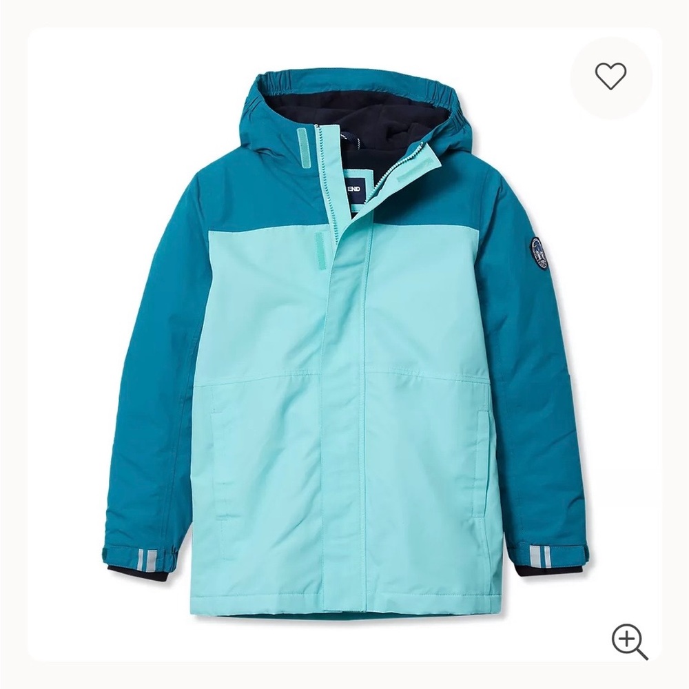 Girls Two-Tone Teal Squall Waterproof Insulated Coat - Picture 2 of 10